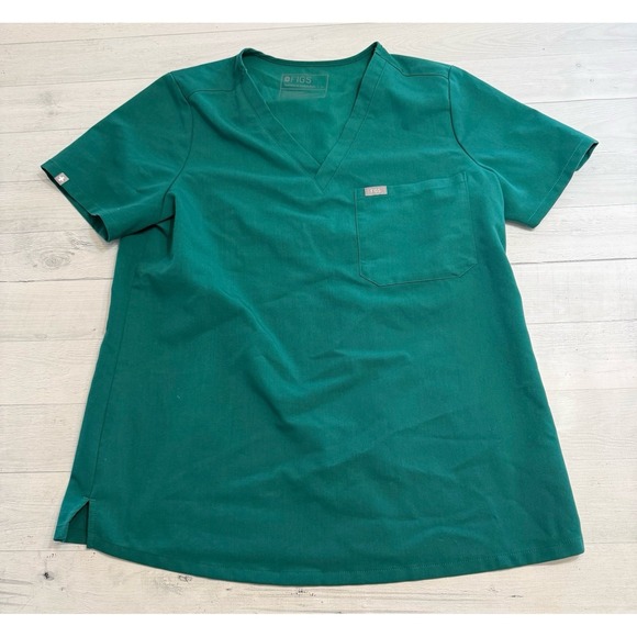 Figs Tops - FIGS Catarina one pocket scrub top teal green‎ womens large